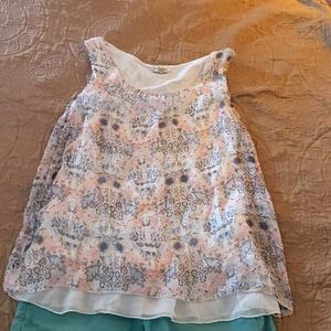 Via Signoria Silk Floral Flowy Blouse